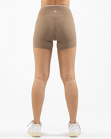 The Refinery Fitness Studio Piped Crossover Short - Brown