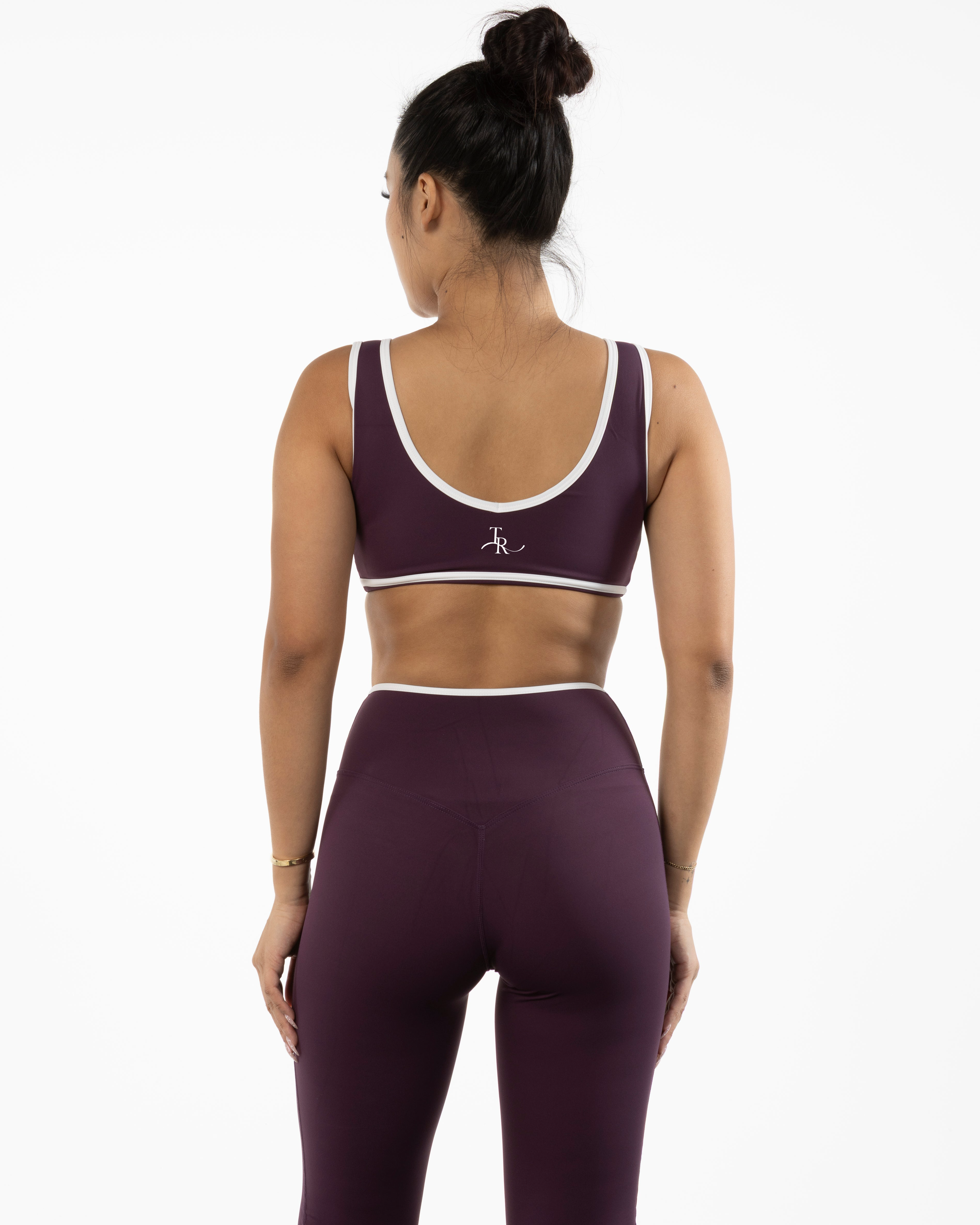The Refinery Fitness Studio Piped Bra - Purple