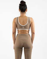 The Refinery Fitness Studio Piped Bra - Brown