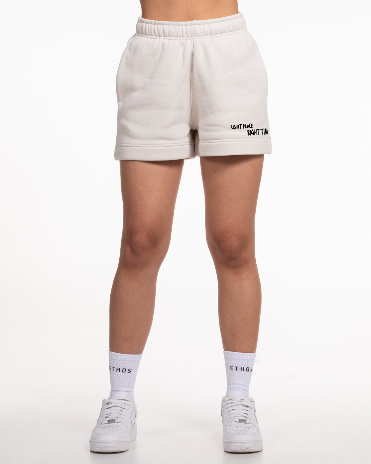Right Place Right Time Sweat Shorts - Bone - Right Place