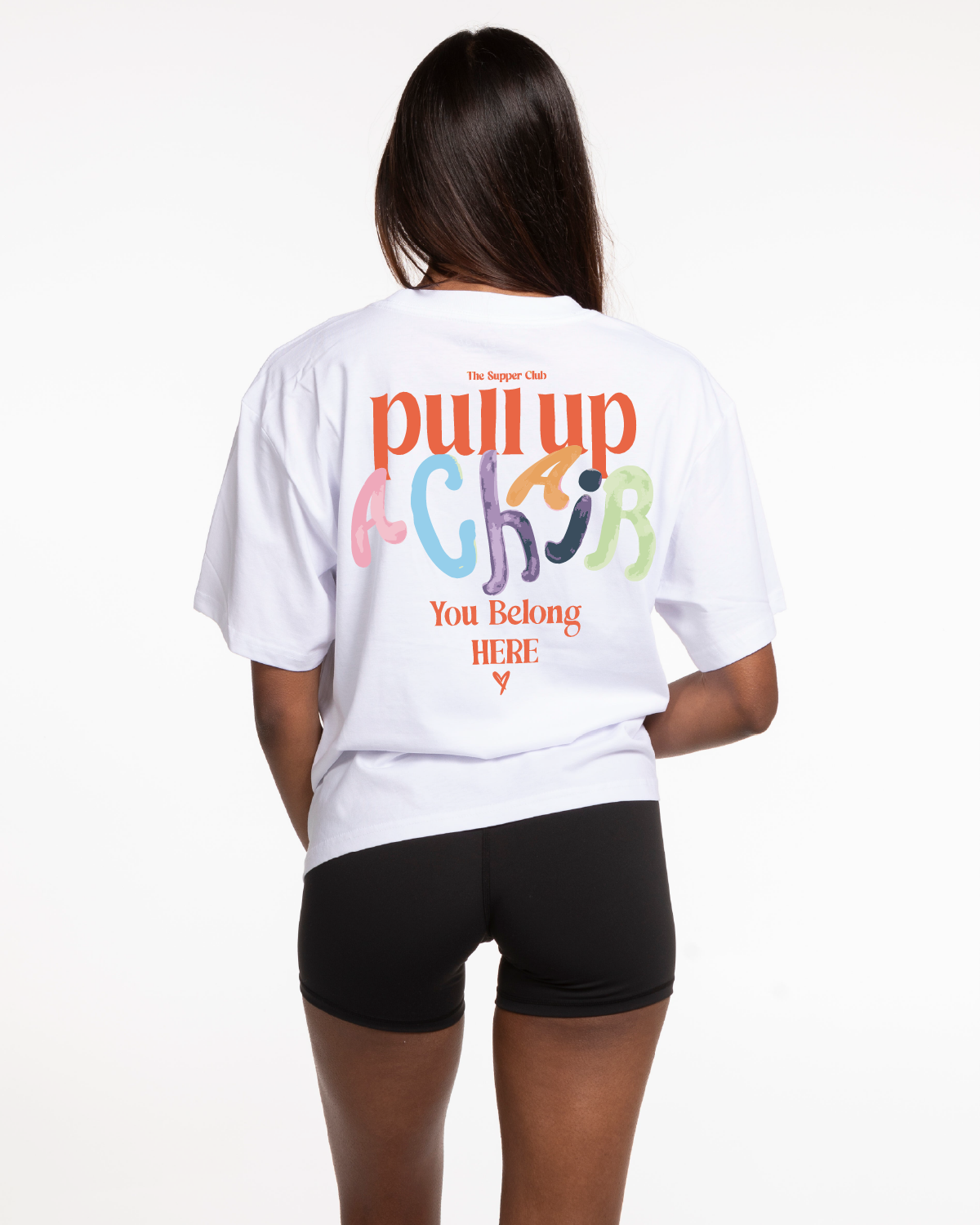 Pull Up a Chair Oversized Tee – Watercolor - White