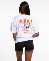 Pull Up a Chair Oversized Tee – Watercolor - White