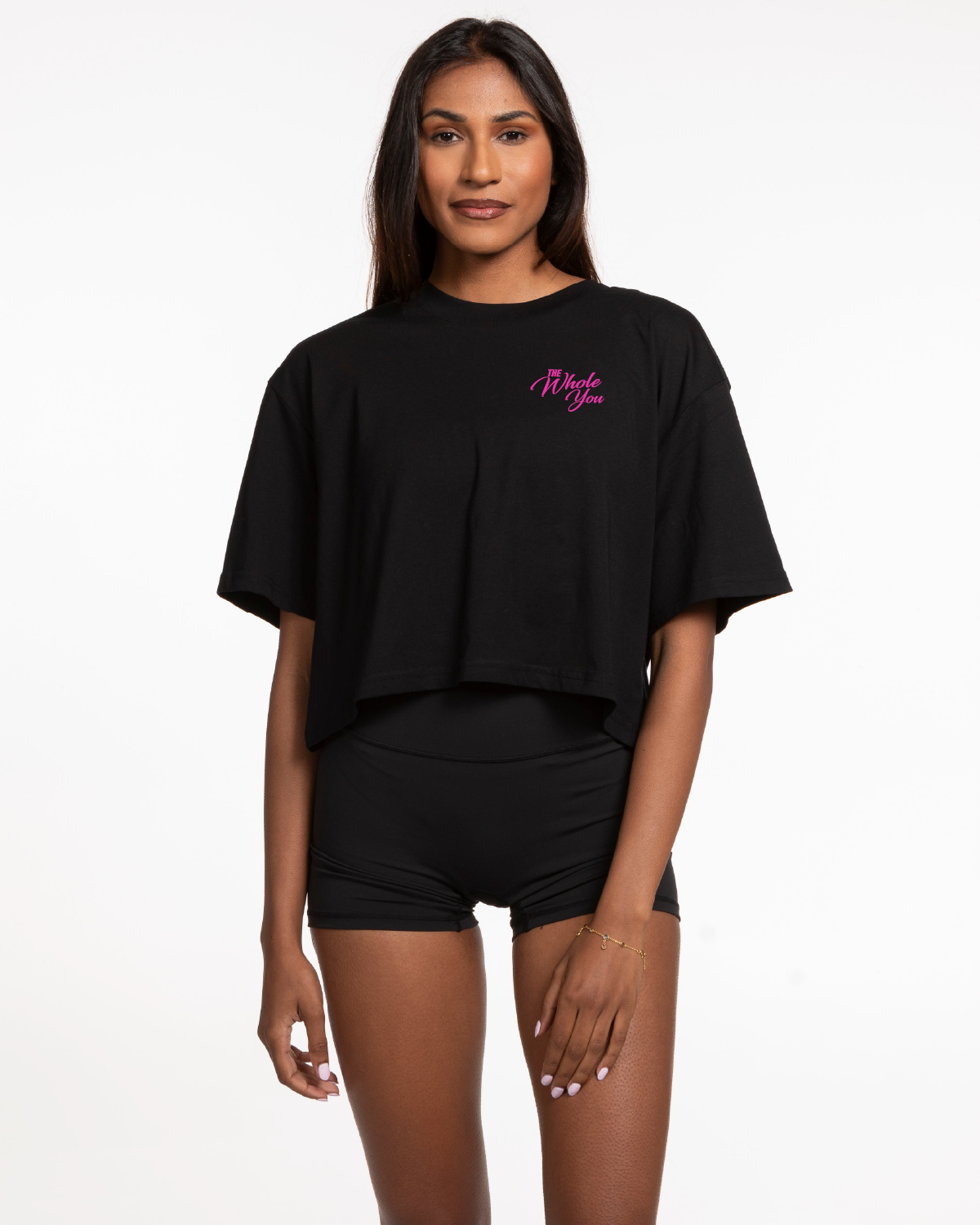 The Whole You Oversized Crop Tee - Black