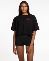 The Whole You Oversized Crop Tee - Black