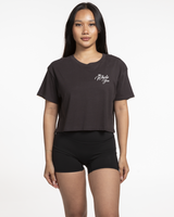 The Whole You Crop Tee - Charcoal