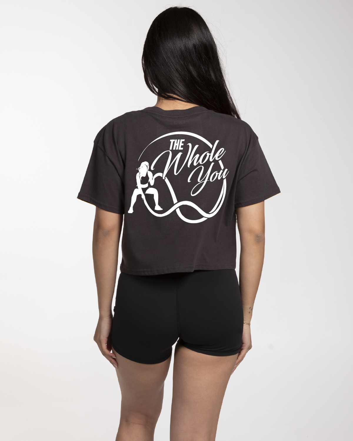 The Whole You Crop Tee - Charcoal