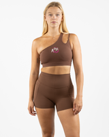 The Whole You Wellness - The One Shoulder Bra - Brown