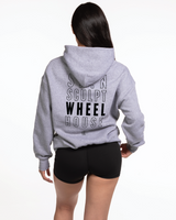 The Womens Hoodie - Heather - Wheel House - Left Chest and Back Stacked - Black