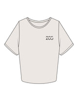 The Crop Tee - Bone - Studio 205 - Left Chest "205" & Back Stacked - Printed - Charcoal