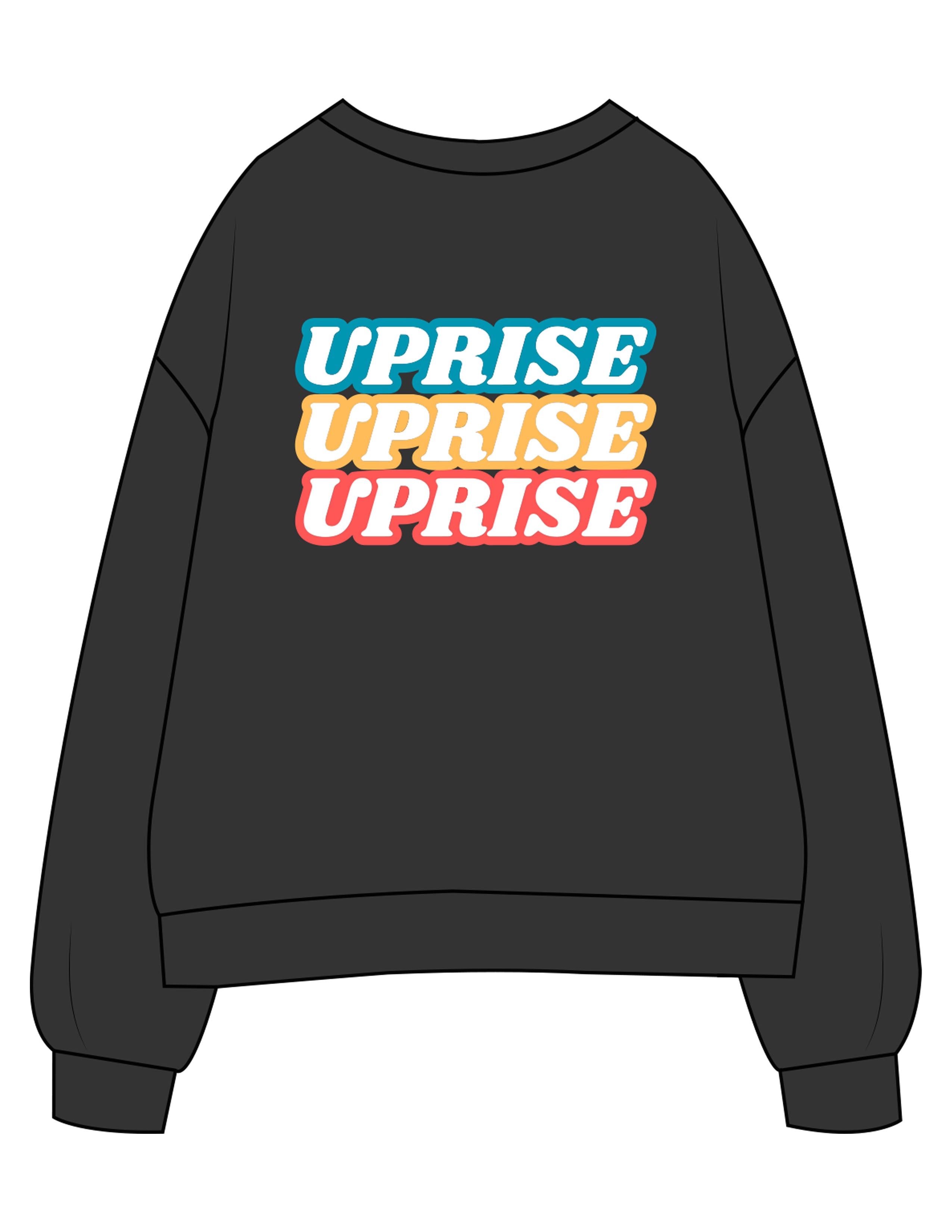 Uprise Hot Yoga - The Womens Crewneck - Washed Black