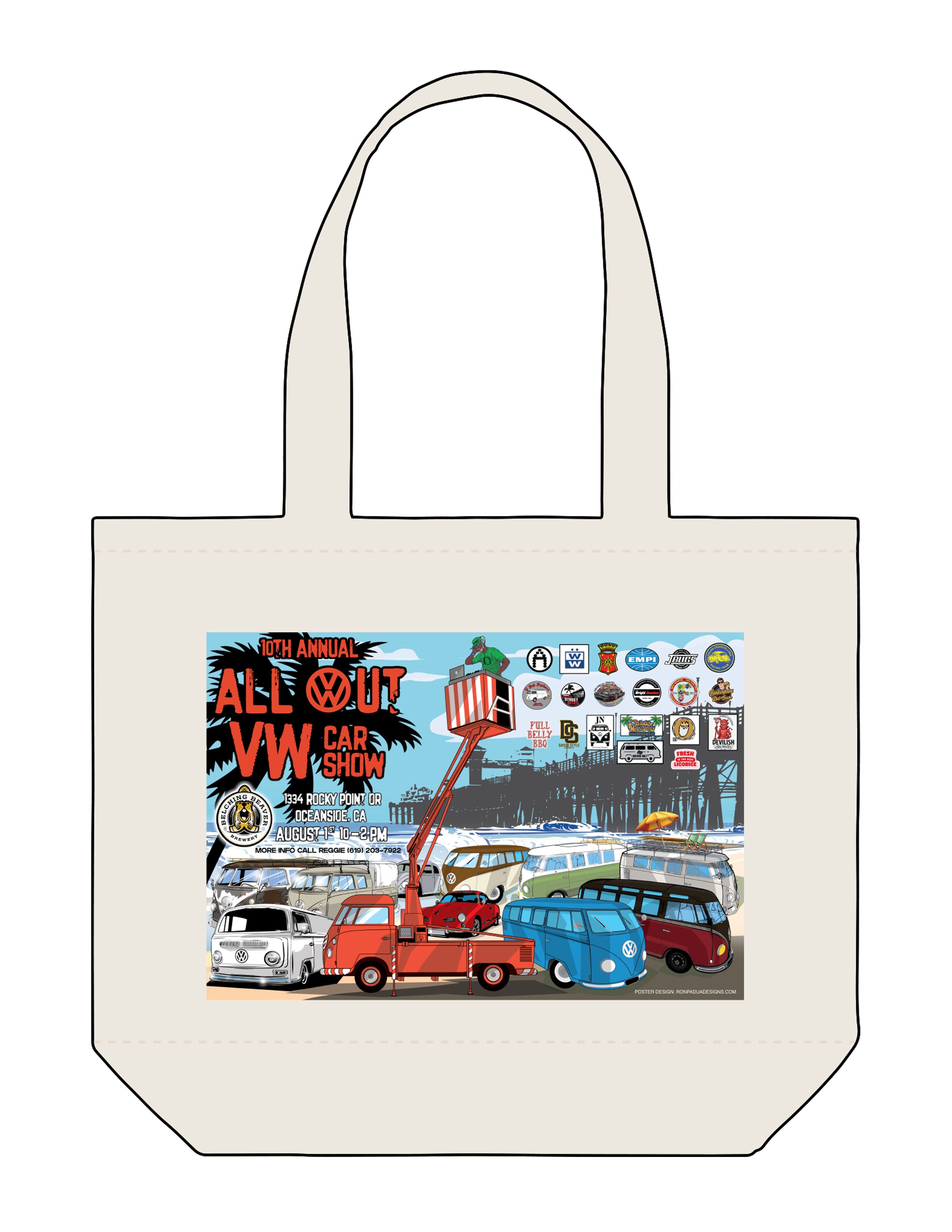 VW Car Show - 10th Annual - The Tote Bag - Natural Full Logo