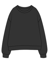 Uprise Hot Yoga - The Womens Crewneck - Washed Black