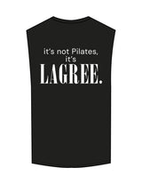The Muscle Tank - Black - Studio 205 - Chest Stacked  & Back Stacked - Printed - White