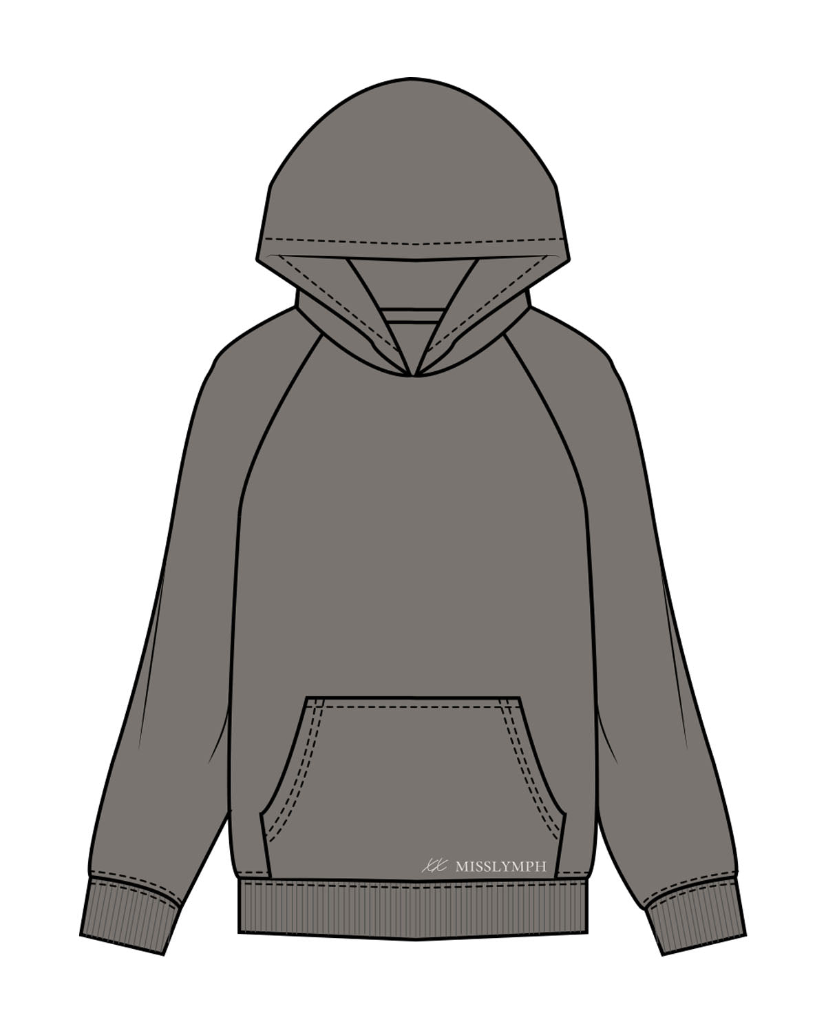 Miss Lymph Unisex Hoodie - Washed Gray