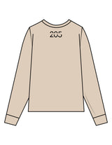 The Mens Heavyweight Long Sleeve - Washed Khaki - Studio 205 - Left Chest "LAGREE" & Back Neckline - Printed - Black