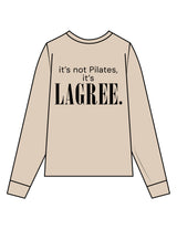 The Mens Heavyweight Long Sleeve - Washed Khaki - Studio 205 - Left Chest "205" & Back Stacked - Printed - Black