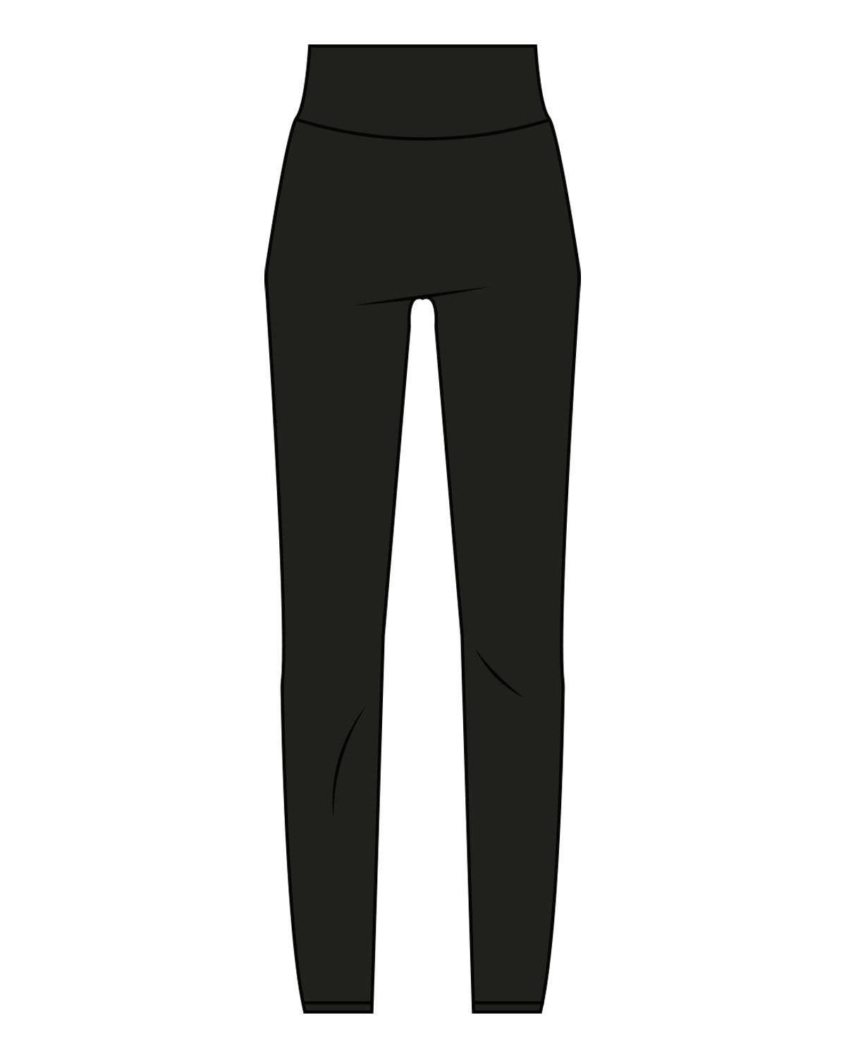 The Basic Legging - Black - Ignite Barre & Fitness - Right Leg - Printed - White