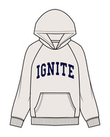 The Womens Hoodie - Bone - Ignite Barre & Fitness - Center Chest Arc - Printed - Full Color
