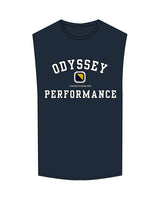 The Muscle Tank - Navy - Odyssey Performance - Center Chest Stacked W/ Icon - Full Color