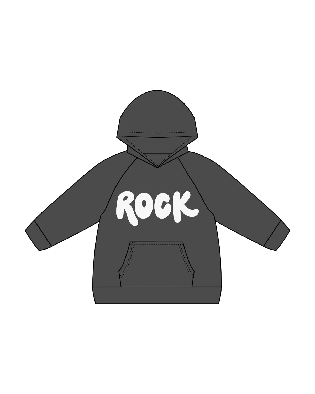 Raising Rock Kids Midweight Hoodie - Washed Black