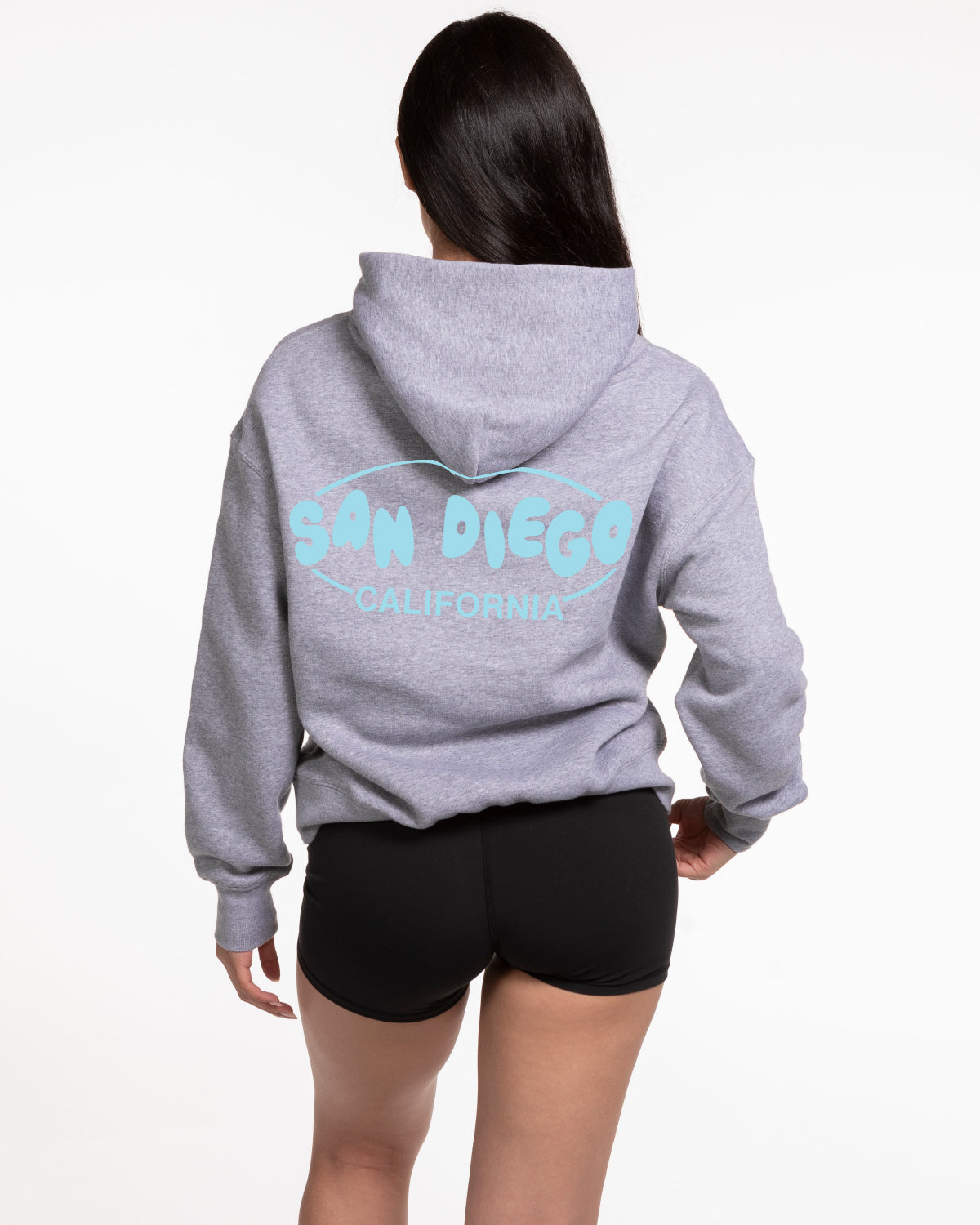 The Womens Hoodie - Heather - Ethos Bubble - Left Chest & Back Center - Light Blue