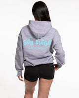 The Womens Hoodie - Heather - Ethos Bubble - Left Chest & Back Center - Light Blue
