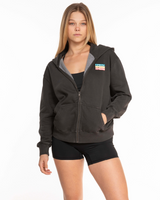 Uprise Hot Yoga - The Womens Zip Hoodie - Washed Black
