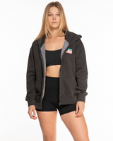 Uprise Hot Yoga - The Womens Zip Hoodie - Washed Black