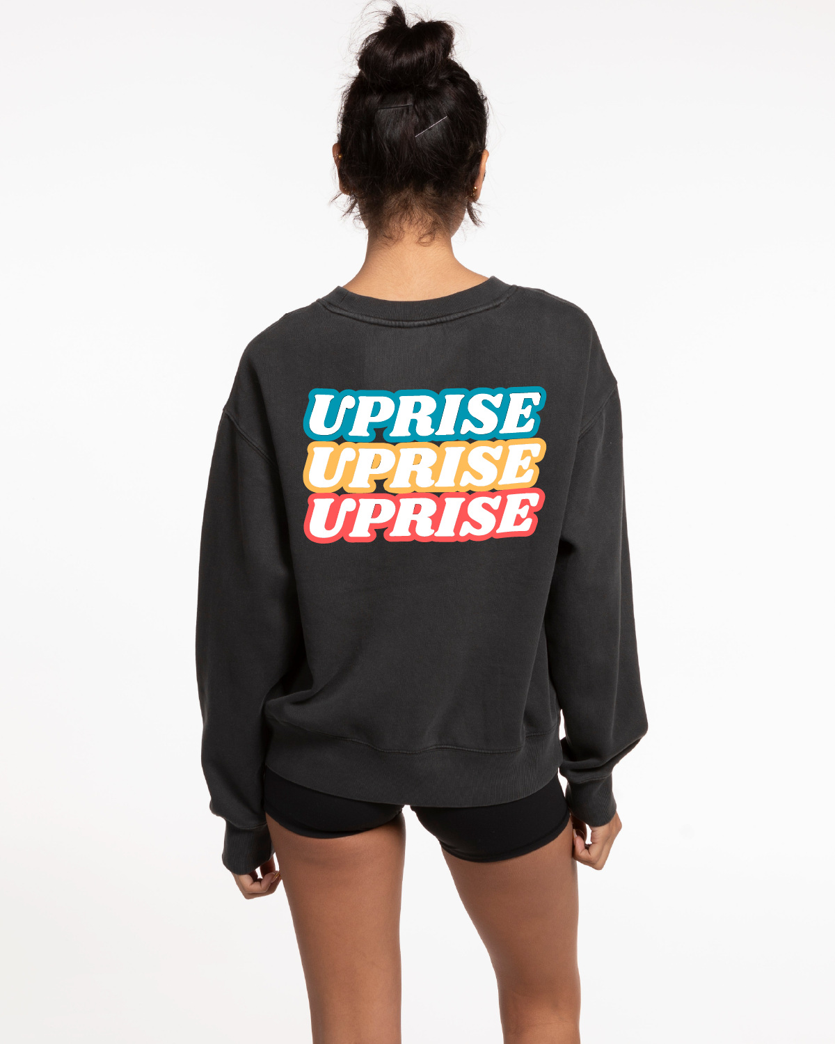 Uprise Hot Yoga - The Womens Crewneck - Washed Black