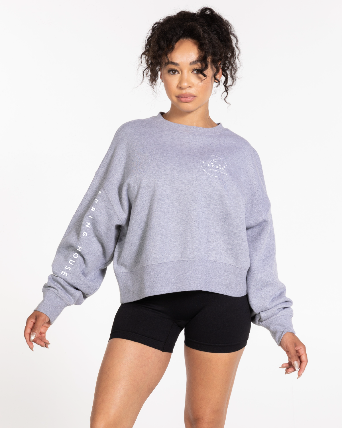 The Oversized Crop - Heather - Spring House - Right Arm & Left Chest - White