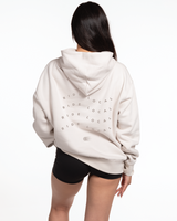 The Womens Hoodie - Bone - Wheel House - Chest Center & Neck Stacked - Tone on Tone