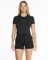 White House Pilates Short Sleeve Crop - Black