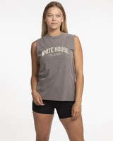 White House Pilates Womens Heavyweight Tank - Washed Gray