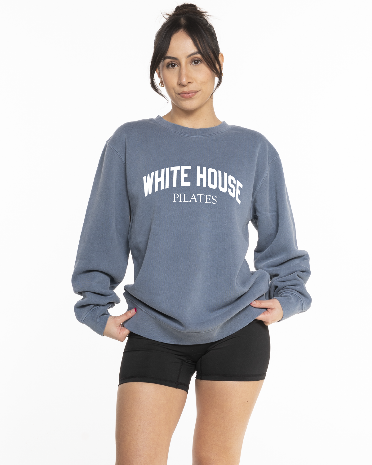 White House Pilates Midweight Unisex Crewneck - Washed Slate