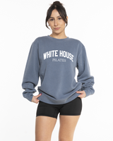 White House Pilates Midweight Unisex Crewneck - Washed Slate