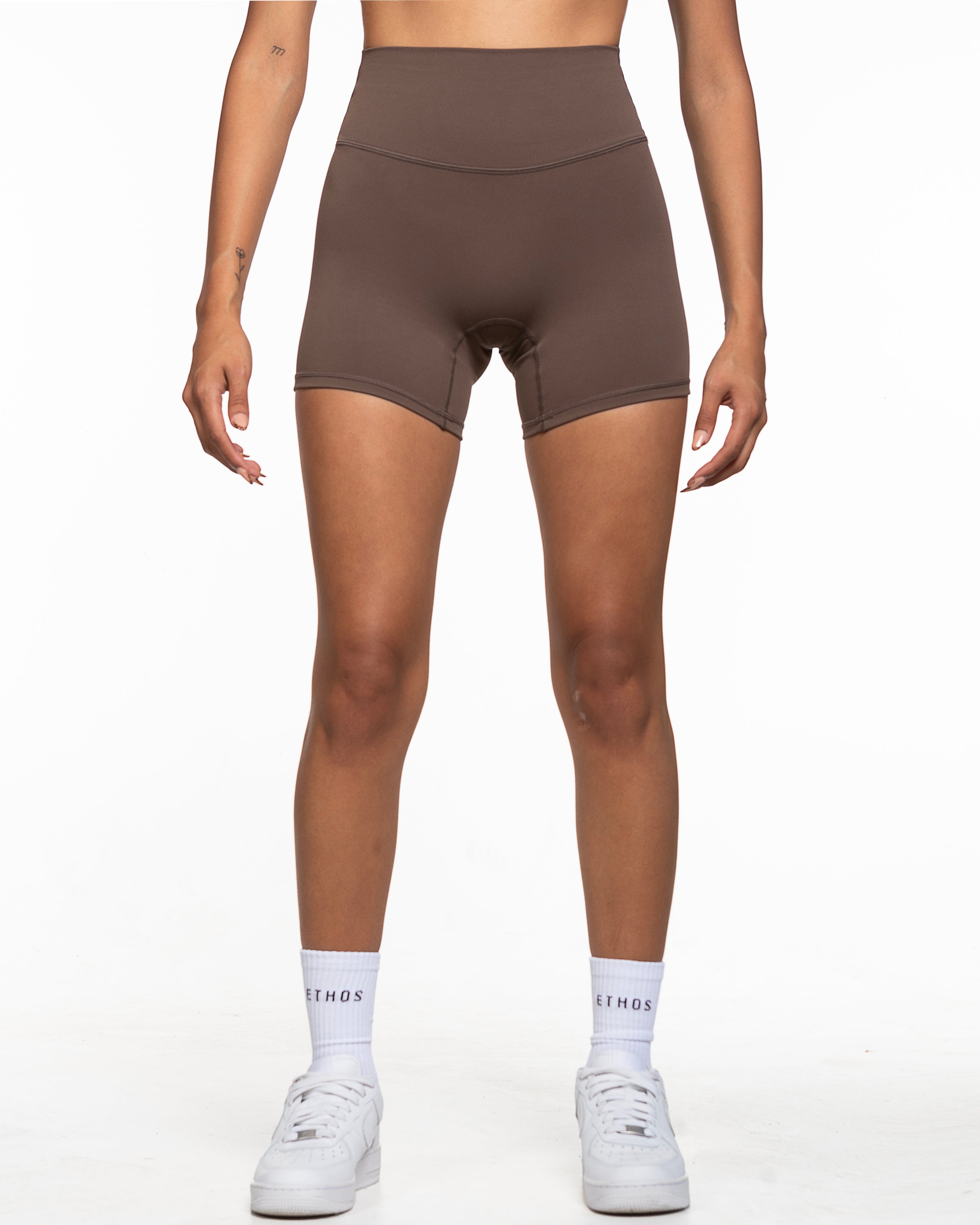 Commit Fitness - Basic Short - Cafe with White